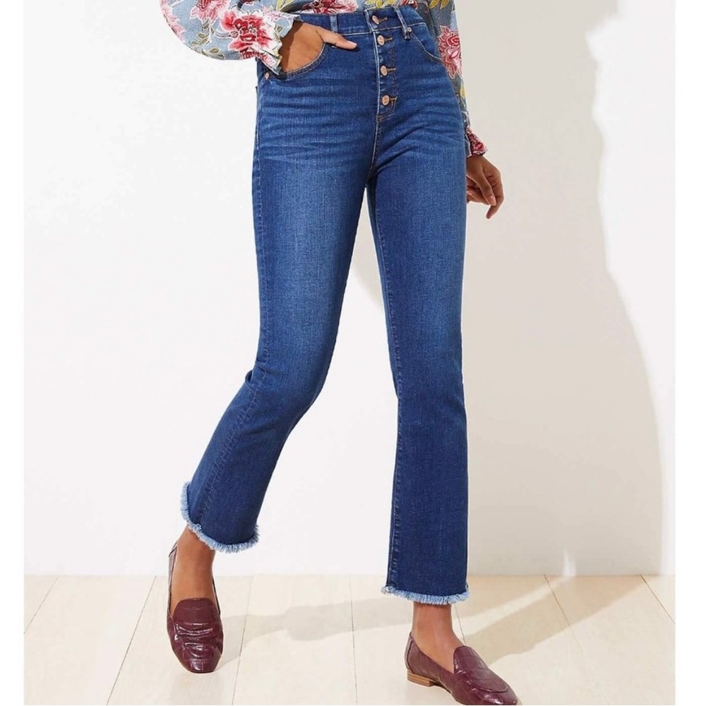 LOFT Hi Rise Flare Crop Jean